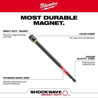 MW SHOCKWAVE Impact Duty 38 in. x 6 in. Alloy Steel Magnetic Nut Driver (1-Pack) 49-66-4585