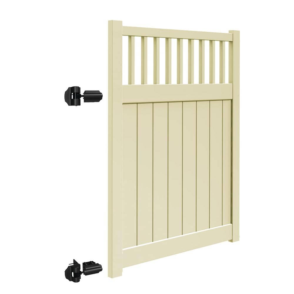 Barrette Outdoor Living Missouri 5 ft. W x 6 ft. H Sand Vinyl Un-Assembled Fence Gate 73025416