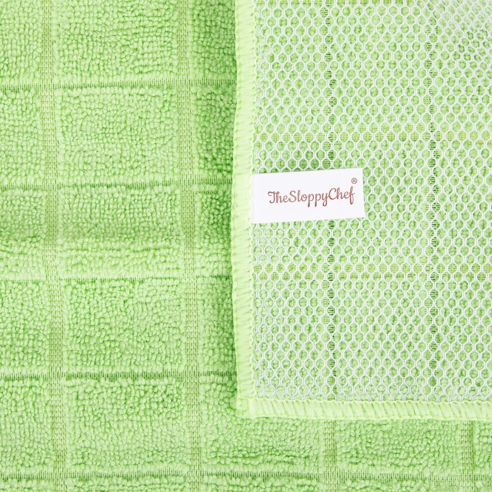 The Sloppy Chef Mesh Backed 12 Piece Dishcloths   12x12