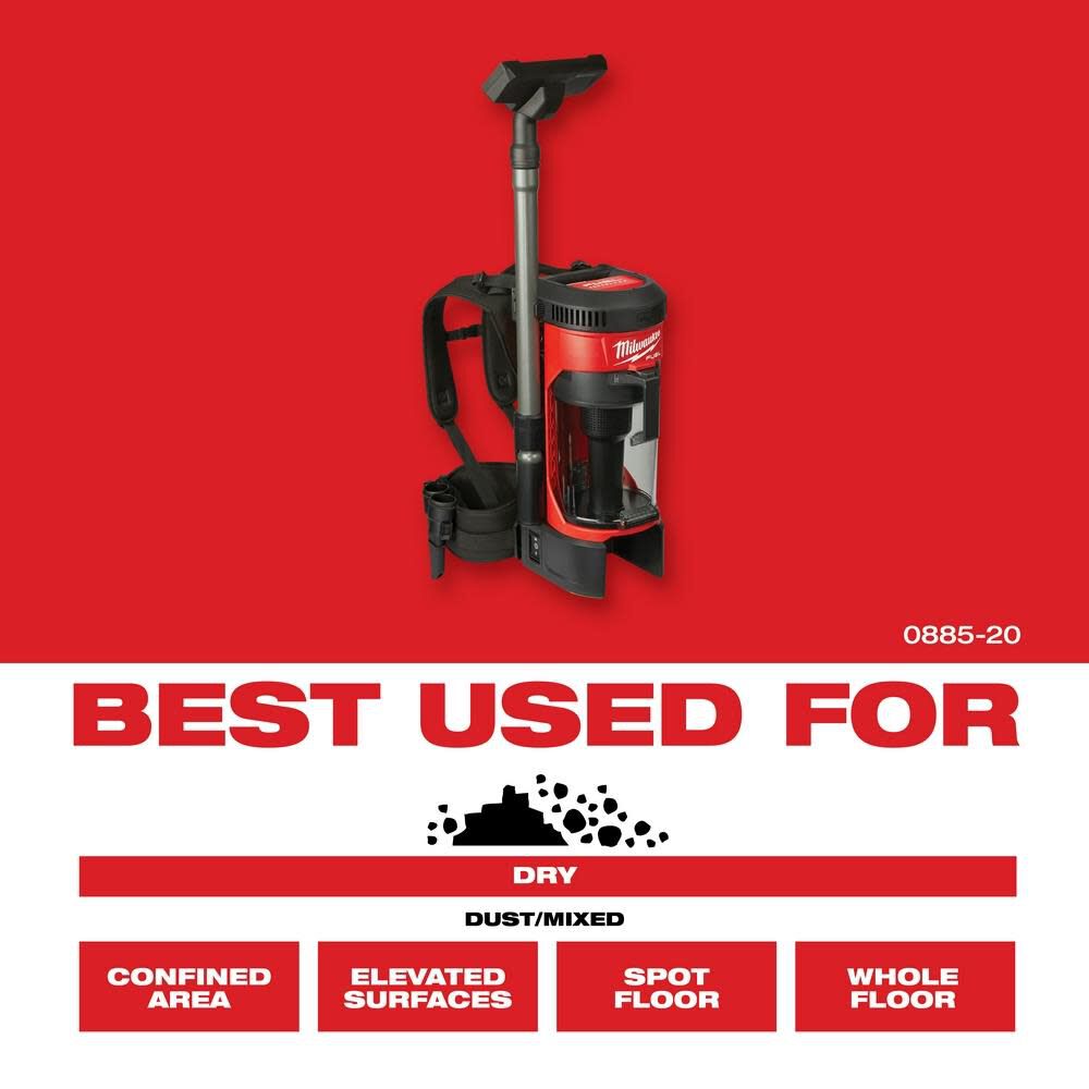 Milwaukee M18 FUEL 3-in-1 Backpack Vacuum 0885-20 from Milwaukee