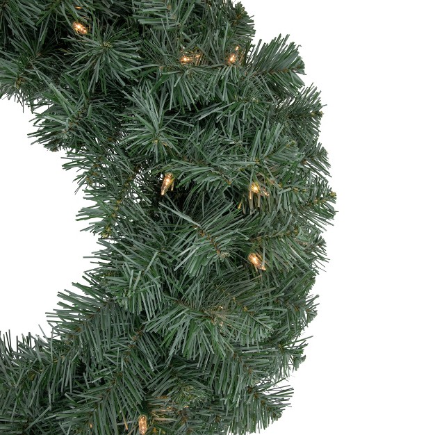 Northlight Pre lit Colorado Blue Spruce Artificial Christmas Wreath 24 inch Clear Lights