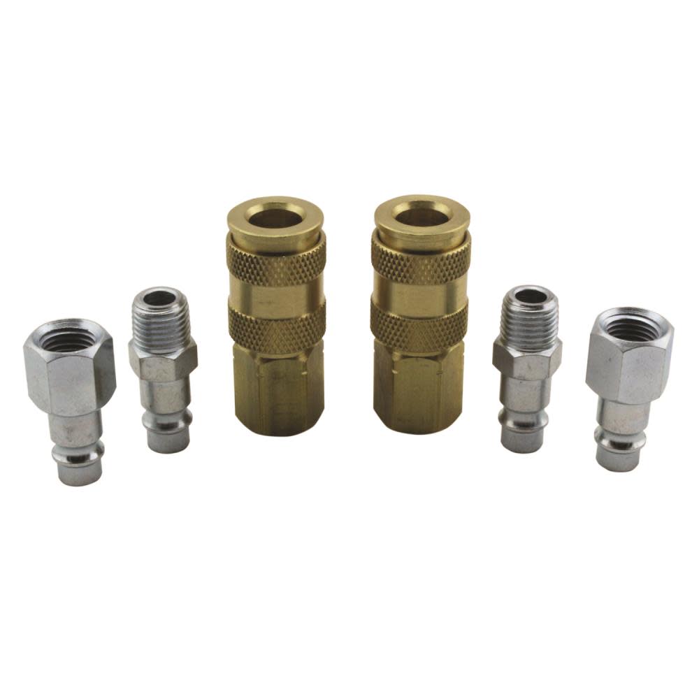 Milton® S-217 1/4 NPT HIGHFLOWPRO™ V-Style/European Interchange Air Coupler and Plug Fitting Kit (High Volume Low Pressure Application) -6 Piece