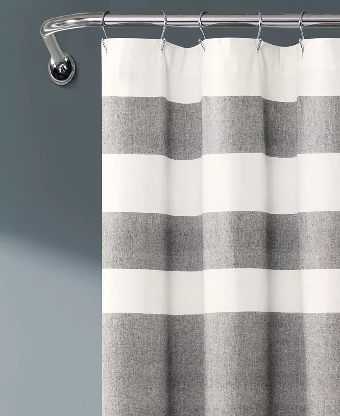 Lush Dandeacute;cor Cape Cod Stripe Yarn Dyed Cotton 72 x 72 Shower Curtain