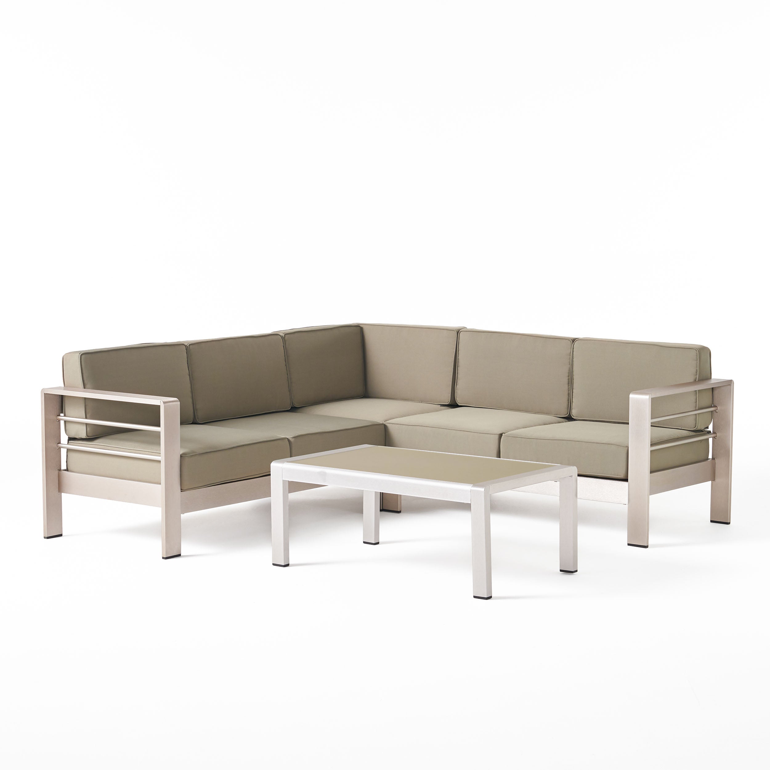 Sonora Outdoor Aluminum 4-piece Sofa Set with Cushions