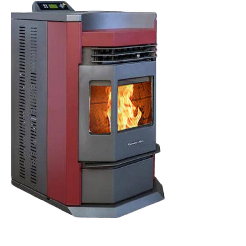 ComfortBilt 2800 sq. ft. EPA Certified Pellet Stove with 80 lbs. Hopper and Programmable Thermostat in Burgundy HP22N-BU