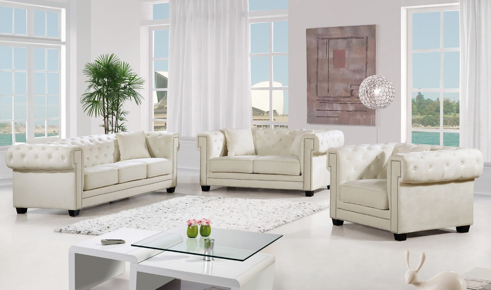 Bowery Velvet Upholstered Set   Transitional   Armchairs And Accent Chairs   by Meridian Furniture  Houzz