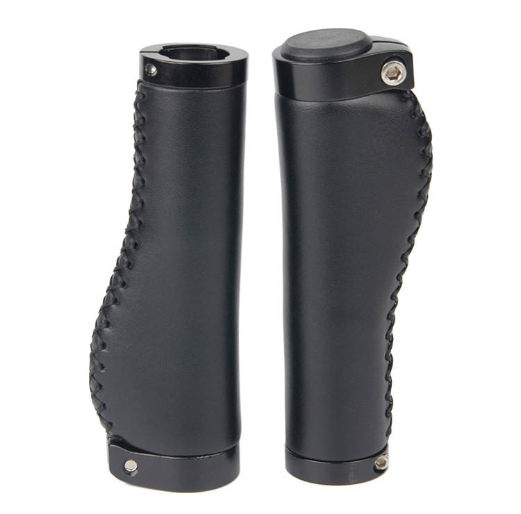 Hot Sale Soft Comfortable Vintage Pu Leather Bicycle Handlebar Grips Lock On Bike Handlebar Grips