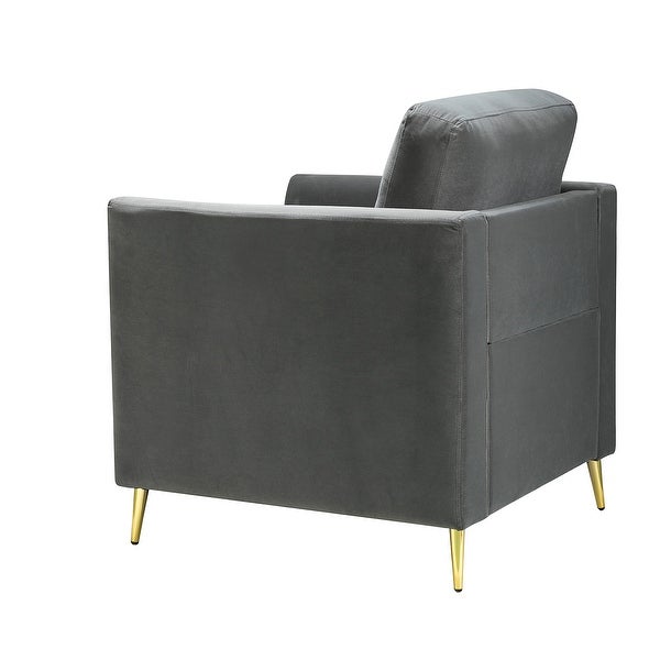 Clara Modern Club Chair with Velvet Tufted Back Set of 2 by HULALA HOME