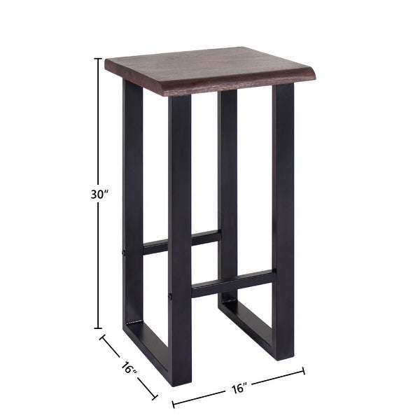 Jessore Handmade Live Edge Acacia and Iron Bar Stool (24-inch/ 30-inch)