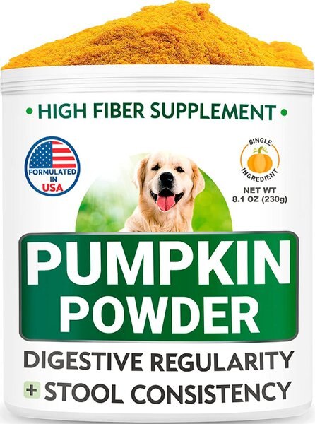 BarkandSpark Pumpkin Powdered Fiber and Stool Softener Cat and Dog Supplement， 8.1-oz bag