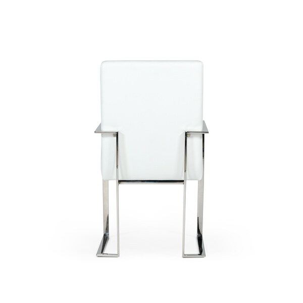 Modrest Fowler Modern White Eco-Leather Dining Armchair