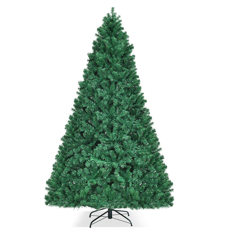 8 FT Green Pre-Lit Artificial Christmas Tree with 430 Warm White LED Lights & 1438 Hinged Branch Tips