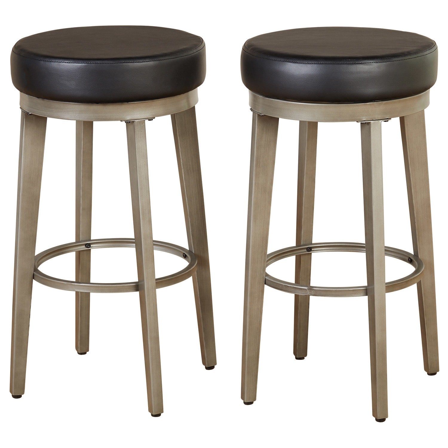 angelo:HOME Swivel Stools - Linden Gun Metal set of 2 (black)