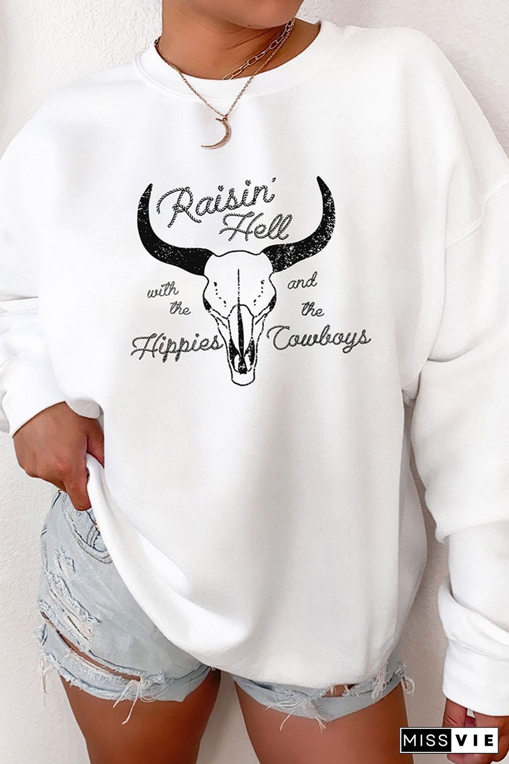 Raising hell with the hippies and the cowboys Sweatshirt Wholesale