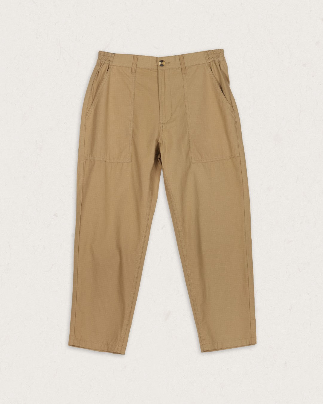 Timeless Organic Cotton Crop Trouser - Biscuit