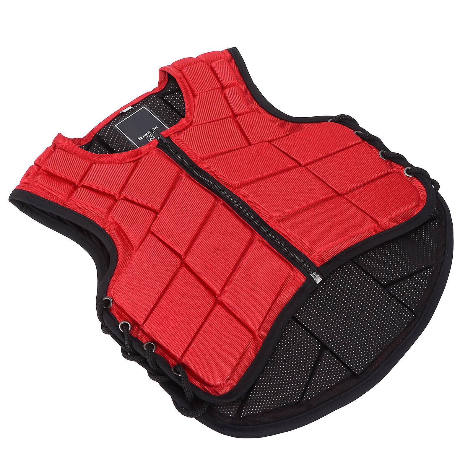 Kids Equestrian Vest Foam Padded Safety Horse Riding Protective Gear Body Protector Redcs