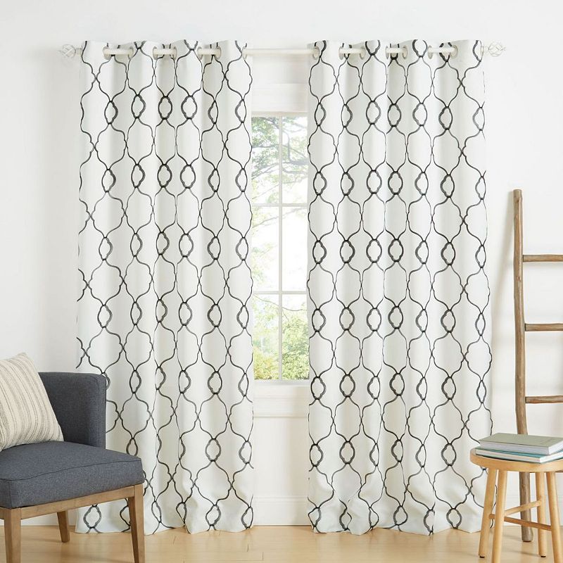 Exclusive Home 2-pack Belmont Embroidered Blackout Grommet Window Curtains