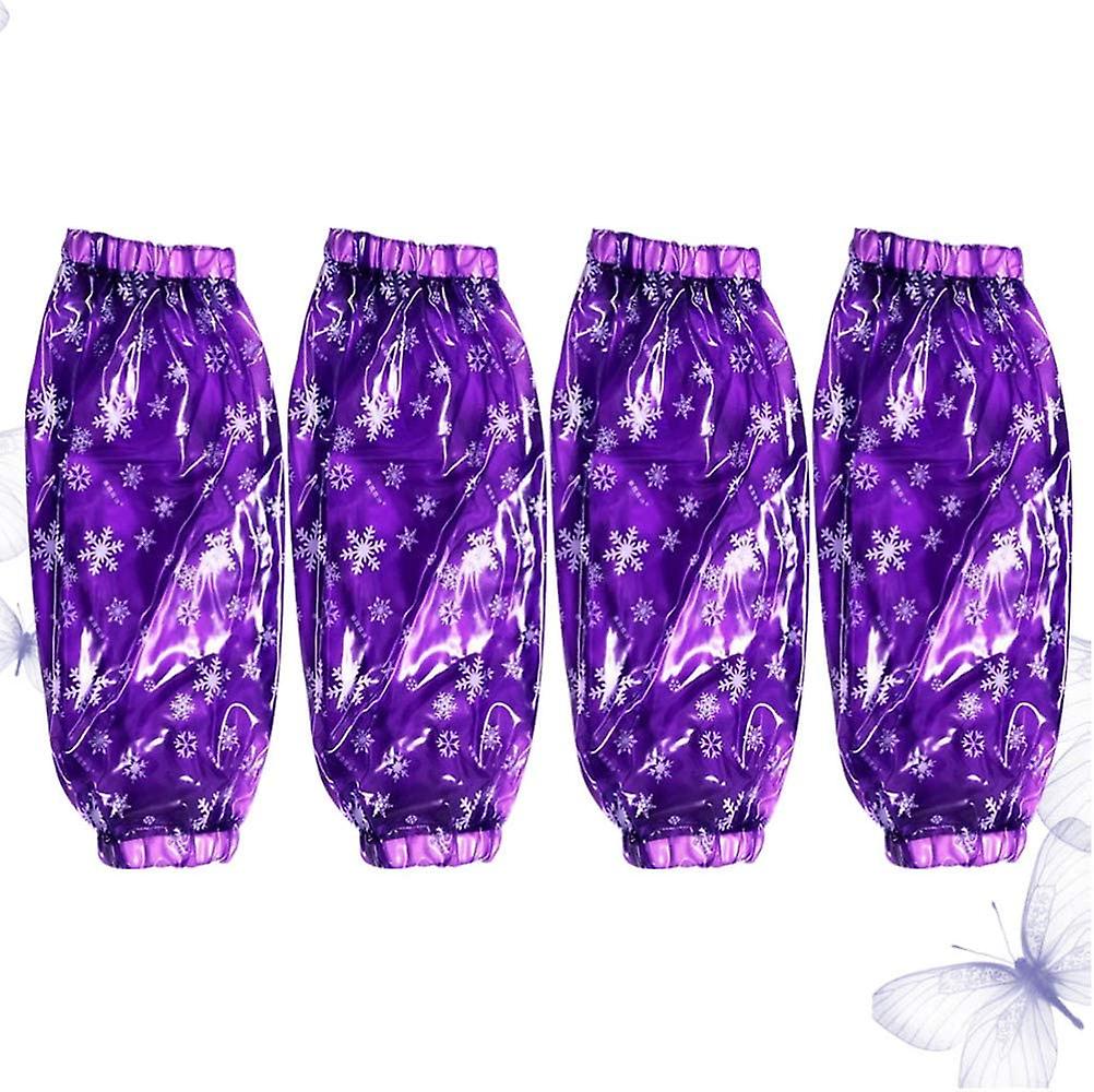 2 Pairs Reusable Arm Sleeves Covers Waterproof， Purple(40  18 Cm)