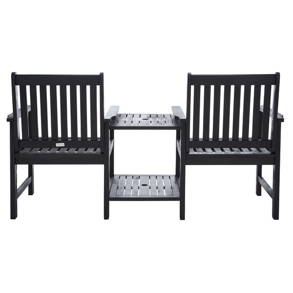 SAFAVIEH Brea Outdoor Solid Wood Twin Seat Bench