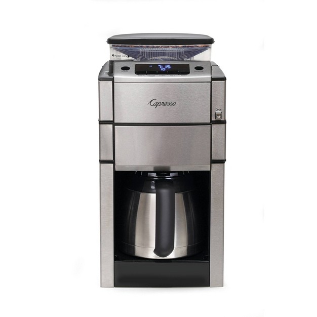 Capresso 10 cup Coffee Maker With Burr Grinder thermal Carafe Stainless Steel Coffeeteam 488 05