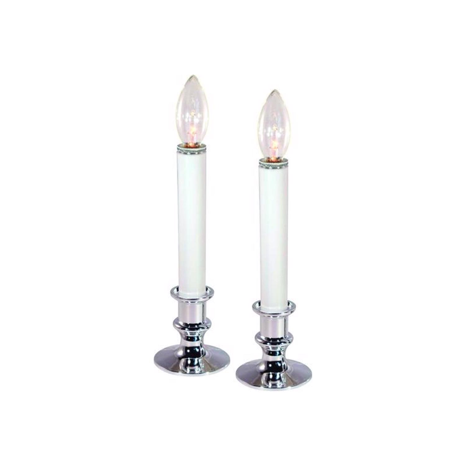 Celebrations Incandescent Silver/White Flickering Candolier 9 in.