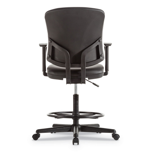 Alera Everyday Task Stool， Bonded Leather Seat/Back， Supports Up to 275 lb， 20.9 to 29.6 Seat Height， Black (TE4619)