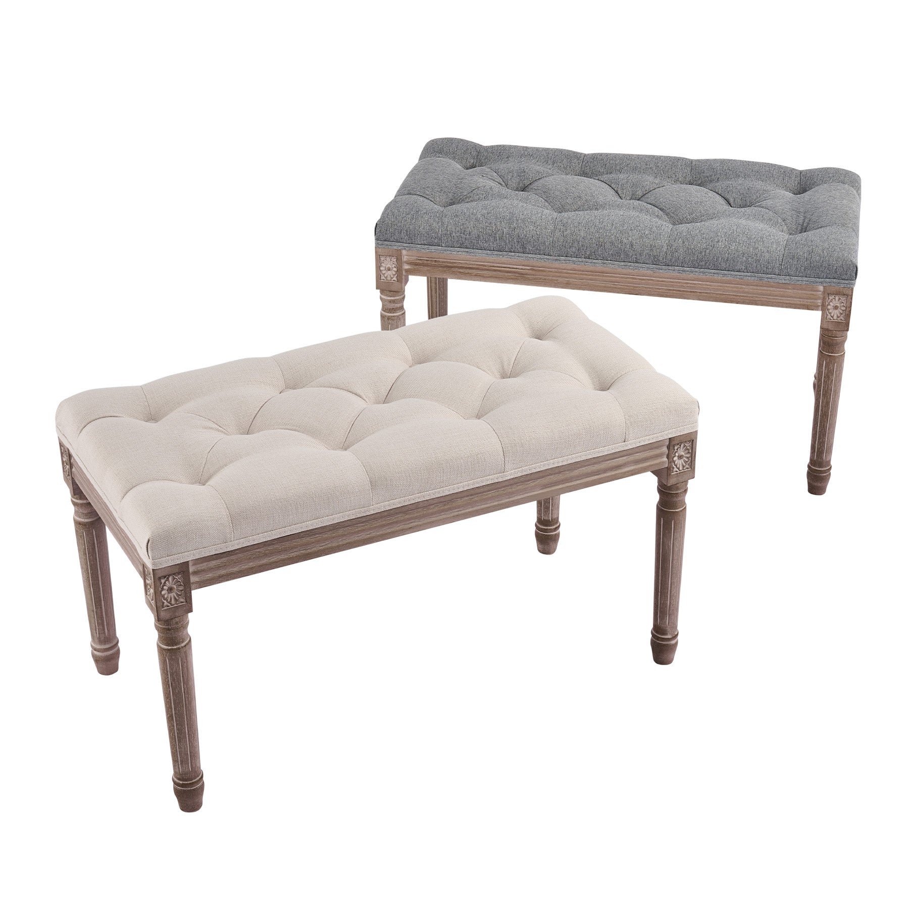 Bestco Linen Upholstered Bench for Foyer Bedroom Living Room 31