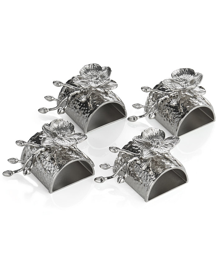 Michael Aram White Orchid Set of 4 Napkin Rings