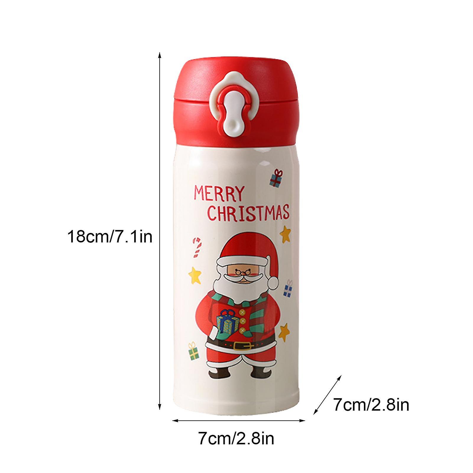 Christmas Mug，thermoscups Cute Cartoon Elk Santa Stainless Steel Travel Coffee Mug，christmas Gifts and Decoration