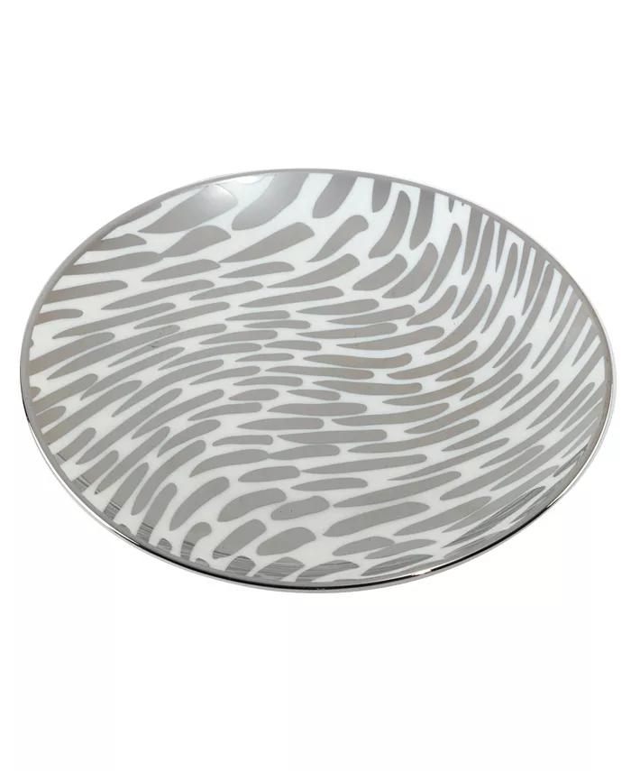 Certified International Matrix Silver-Tone Plated Canape Plates Set of 6