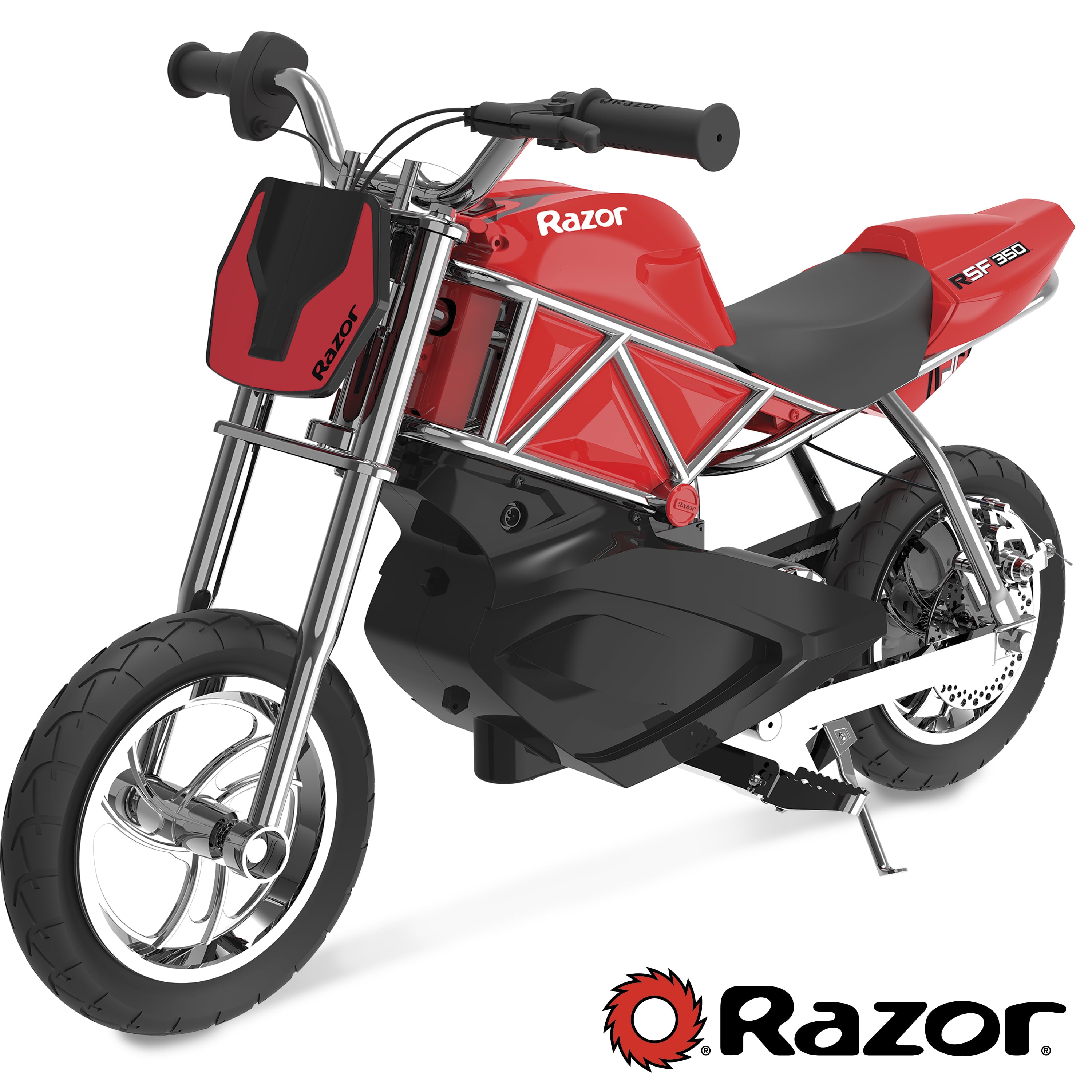 Razor RSF350 Mini Electric Motor Bike - Black/Red, up to 14 mph, 10" Pneumatic Tires, 24V Powered Ride-On for Ages 13+, Unisex