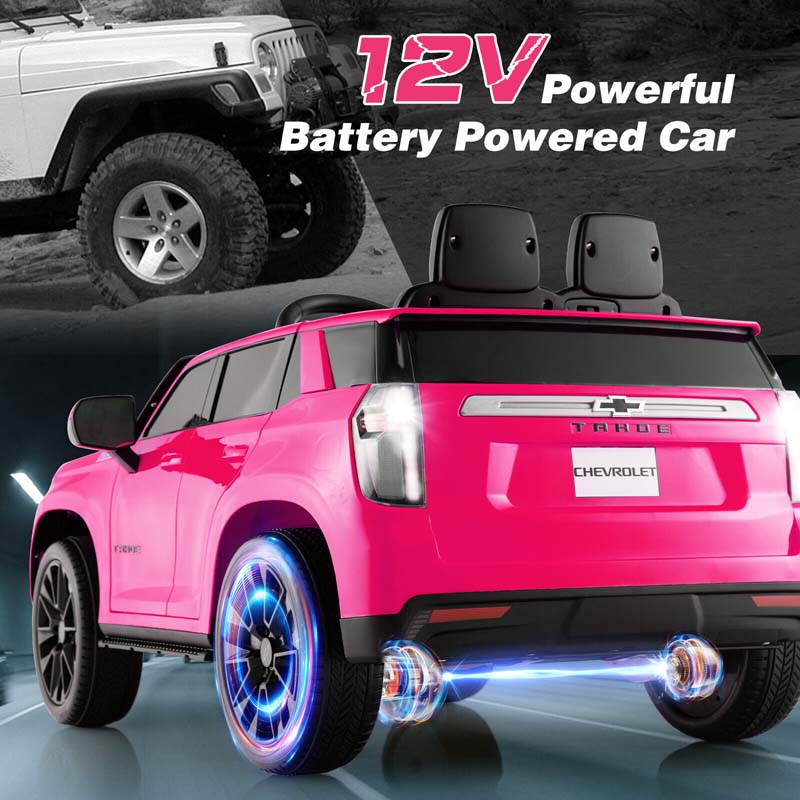 Licensed Chevrolet Tahoe Kids Ride On Car 12V Battery Powered Electric Truck SUV RC Vehicle with Light & Music