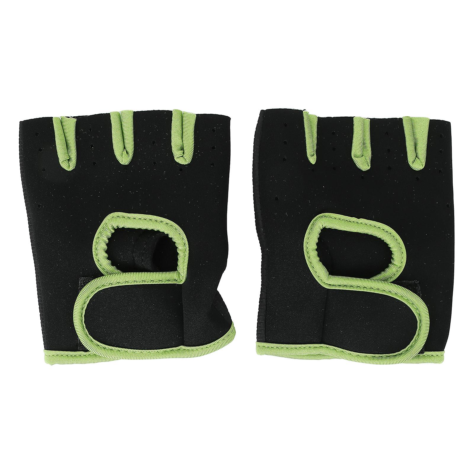 Breathable Fingerless Workout Gloves Skid Resistance Adjustable Wrist Support Gear Greenm