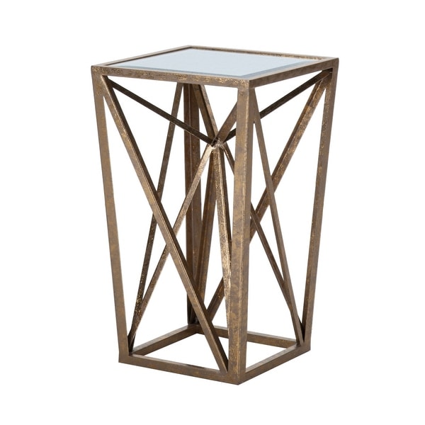 Silver Orchid Allison Silver Angular Mirror Accent Table