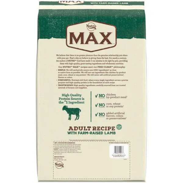 Nutro Max 25lb Max Lamb Adult Dog Food