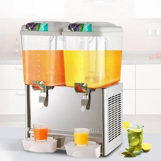 VEVOR Commercial Beverage Dispenser 9.5 Gal. 36 L 2 Tanks Drink Dispenser 300 W Stainless Steel Juice Dispenser 110V YLJHSLYJ18LX2SG01V1