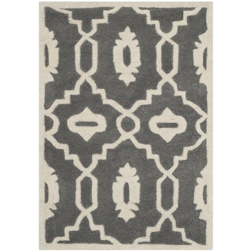 SAFAVIEH Chatham CHT745D Handmade Dark Grey / Ivory Rug