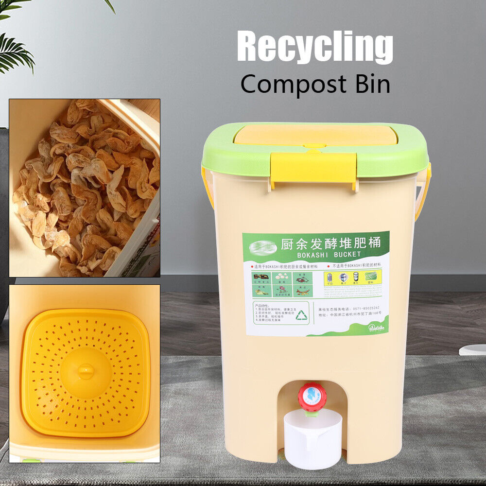 21L Recycle Com-Poster Compost Bin Kitchen Food Waste Bucket 28.5 * 28.5 * 42cm