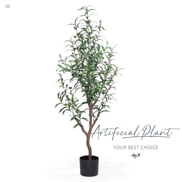 Olive Tree Artificial Plant In Round Pot