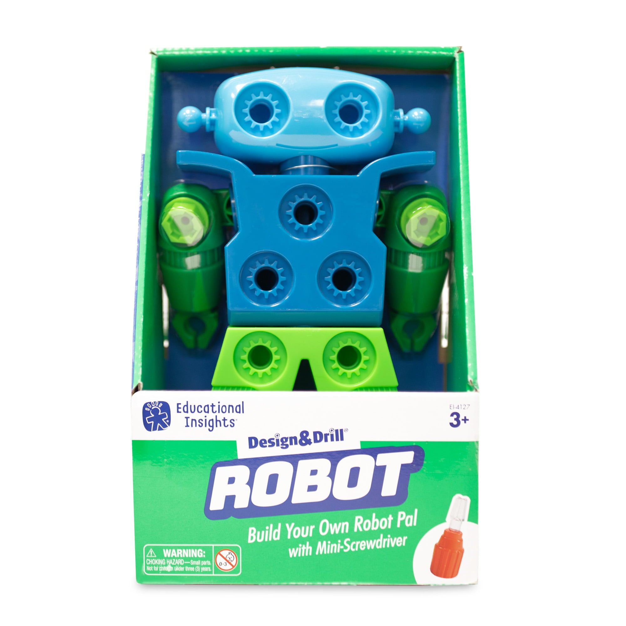 Educational Insights Design and Drill Robot， Preschool STEM and Take Apart Building Toys for Toddler Boys Girls Ages 3+