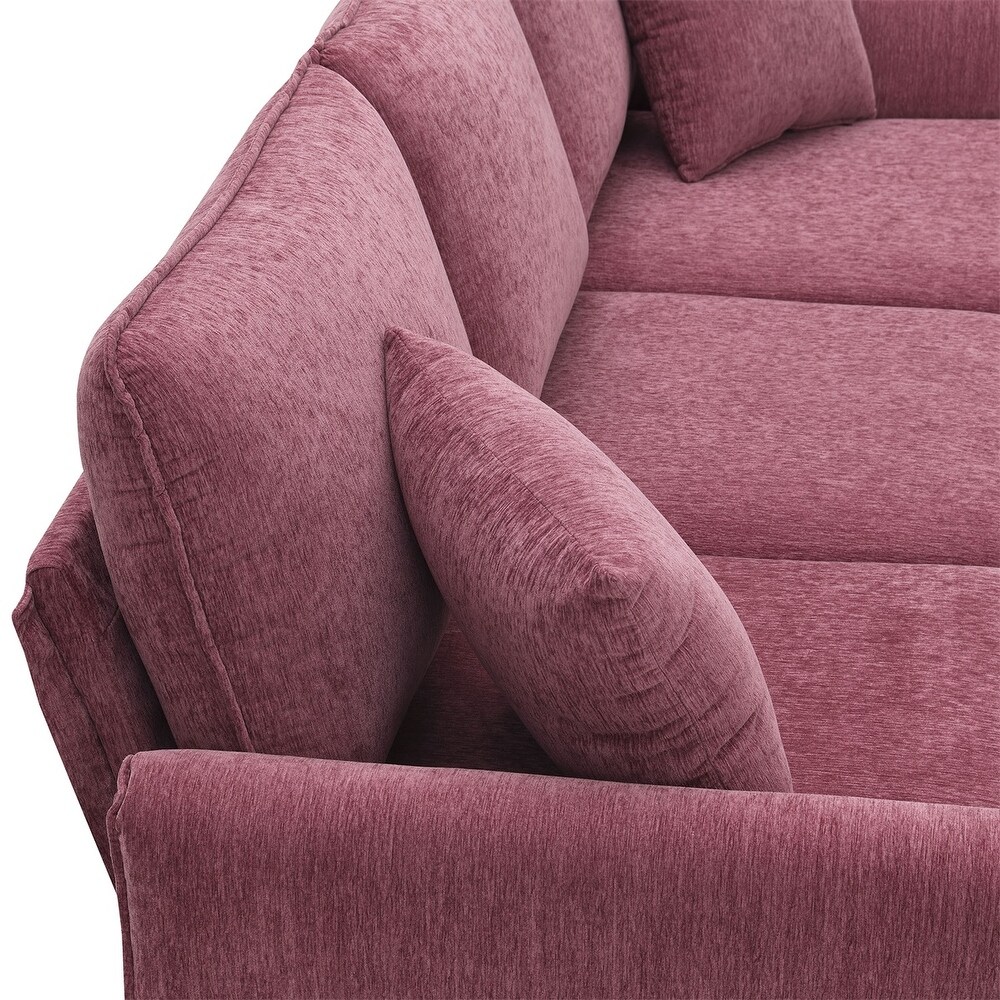 Merax Modern Chenille L Shaped Sofa Couch with Reversible Chaise Lounge