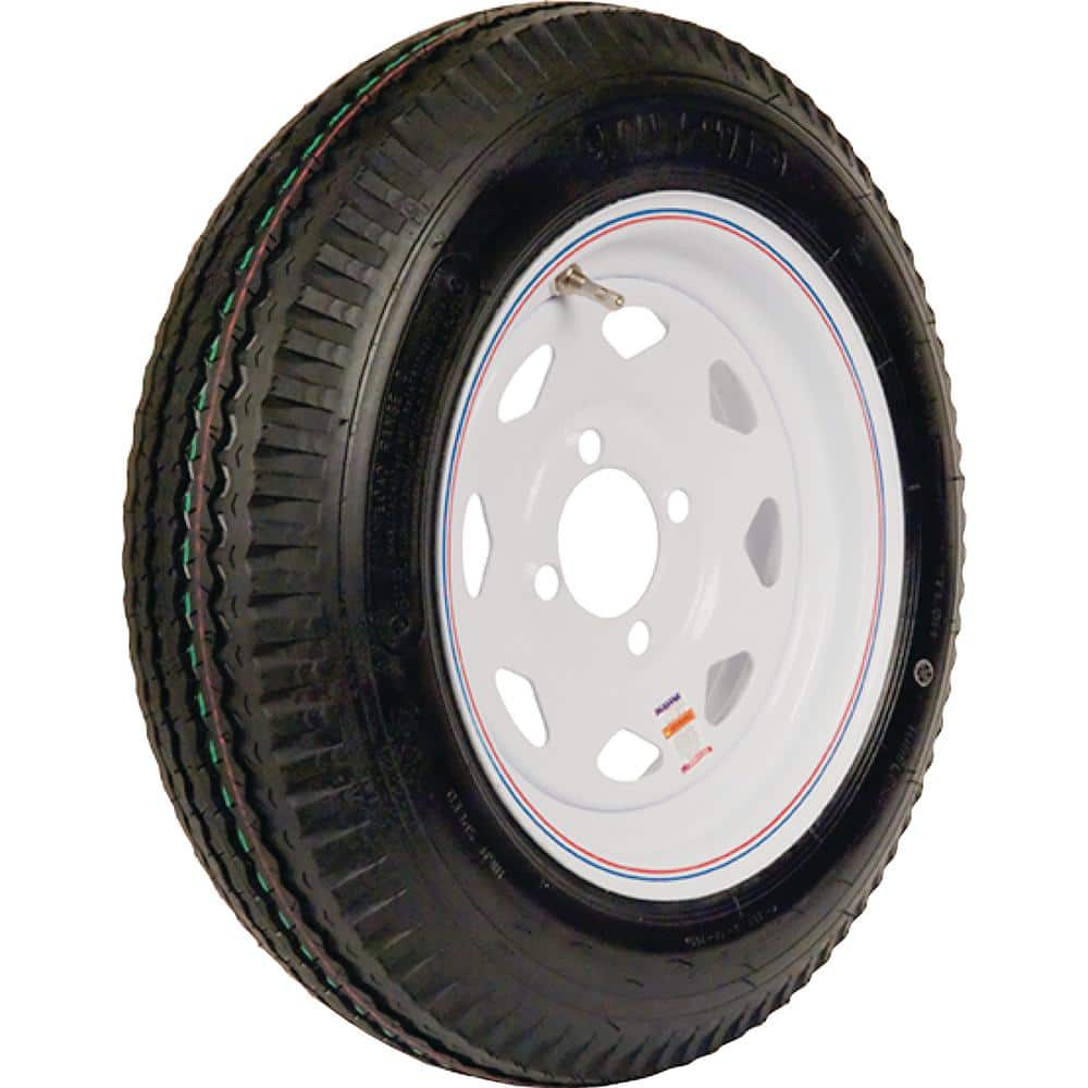 Loadstar 480-12 K353 BIAS 780 lb. Load Capacity White with Stripe 12 in. Bias Tire and Wheel Assembly 30540