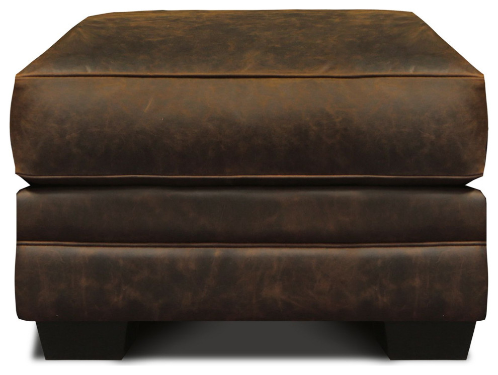 Cordova 100% Top Grain Leather Mid century Ottoman   Contemporary   Footstools And Ottomans   by Hello Sofa Home  Houzz