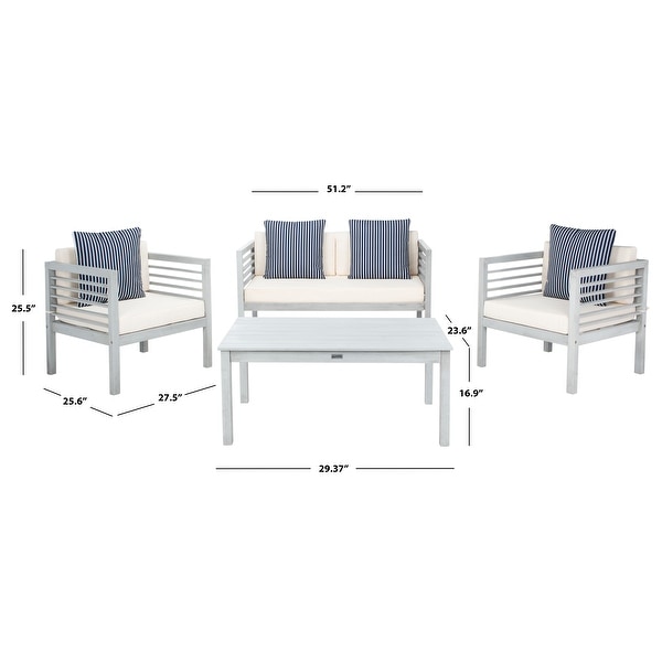 SAFAVIEH Outdoor Living Alda 4piece Set with Accent Pillows