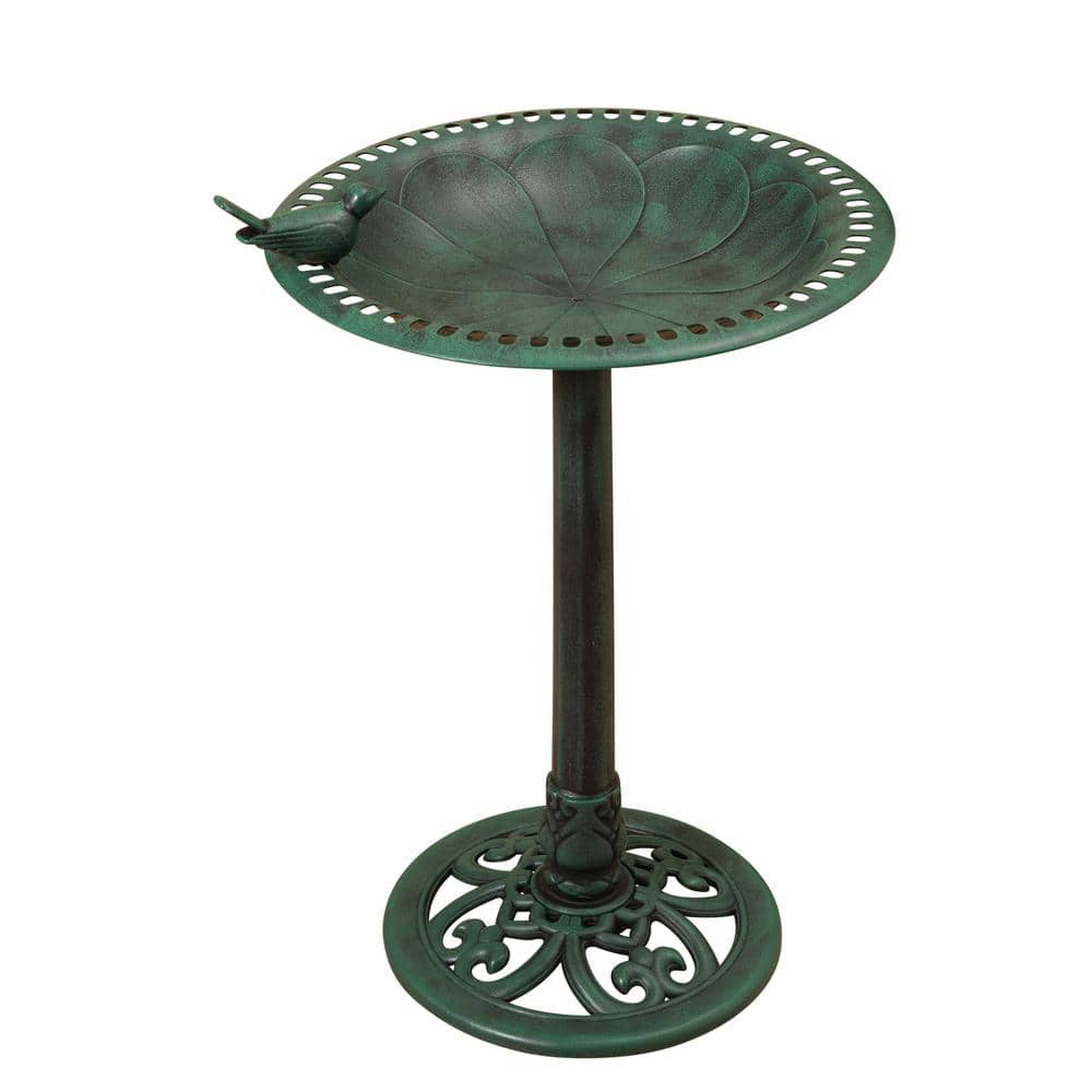 30 in. High Resin Birdbath with Verdigris 2200250EC