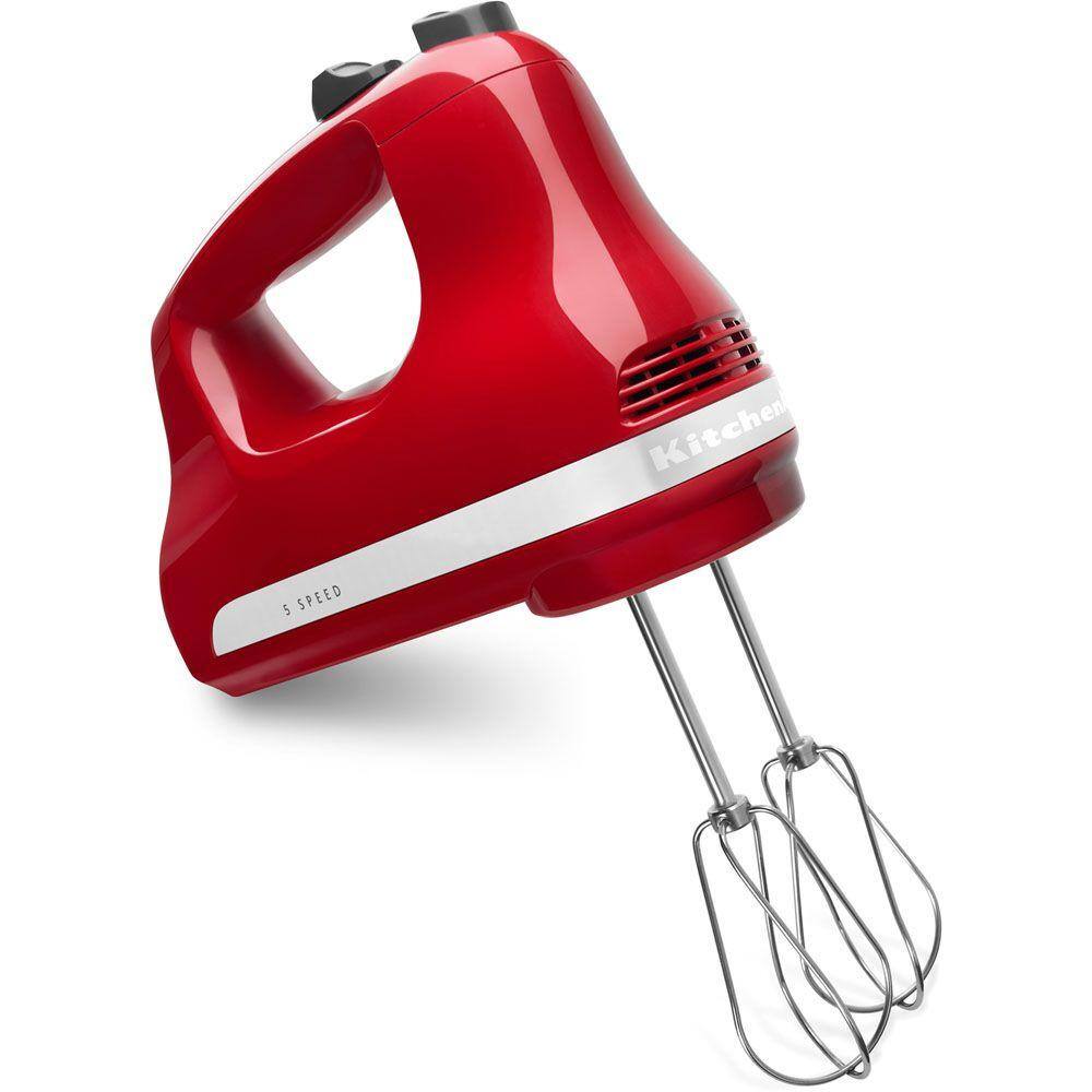 KitchenAid Ultra Power 5-Speed Empire Red Hand Mixer with 2 Stainless Steel Beaters KHM512ER