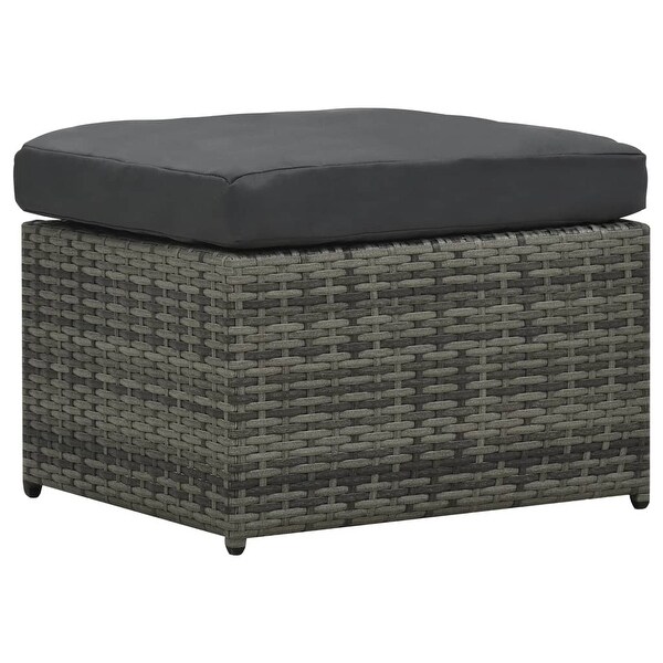 4 Piece Patio Lounge Set with Cushions Poly Rattan Anthracite