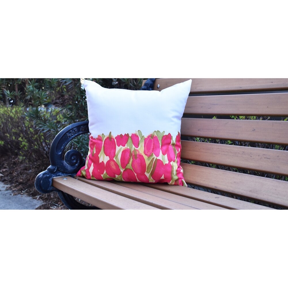 Sunset Tulip Garden 20 inch Floral Decorative Outdoor Pillow