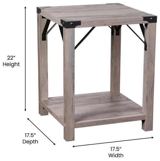 Gray Wash 2 Tier Side Table   Farmhouse   Side Tables And End Tables   by Pot Racks Plus  Houzz