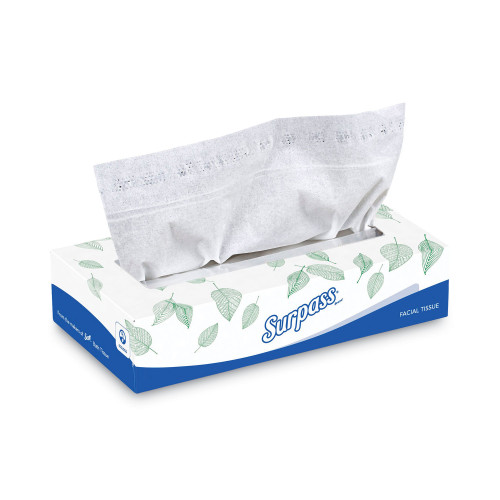 Surpass Facial Tissue for Business， 2-Ply， White， Flat Box， 100 Sheets/Box， 30 Boxes/Carton (21340)